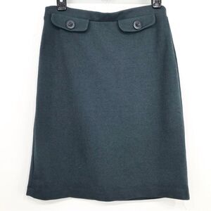 Boden Dark Sage Green Faux Pocket Pencil Skirt